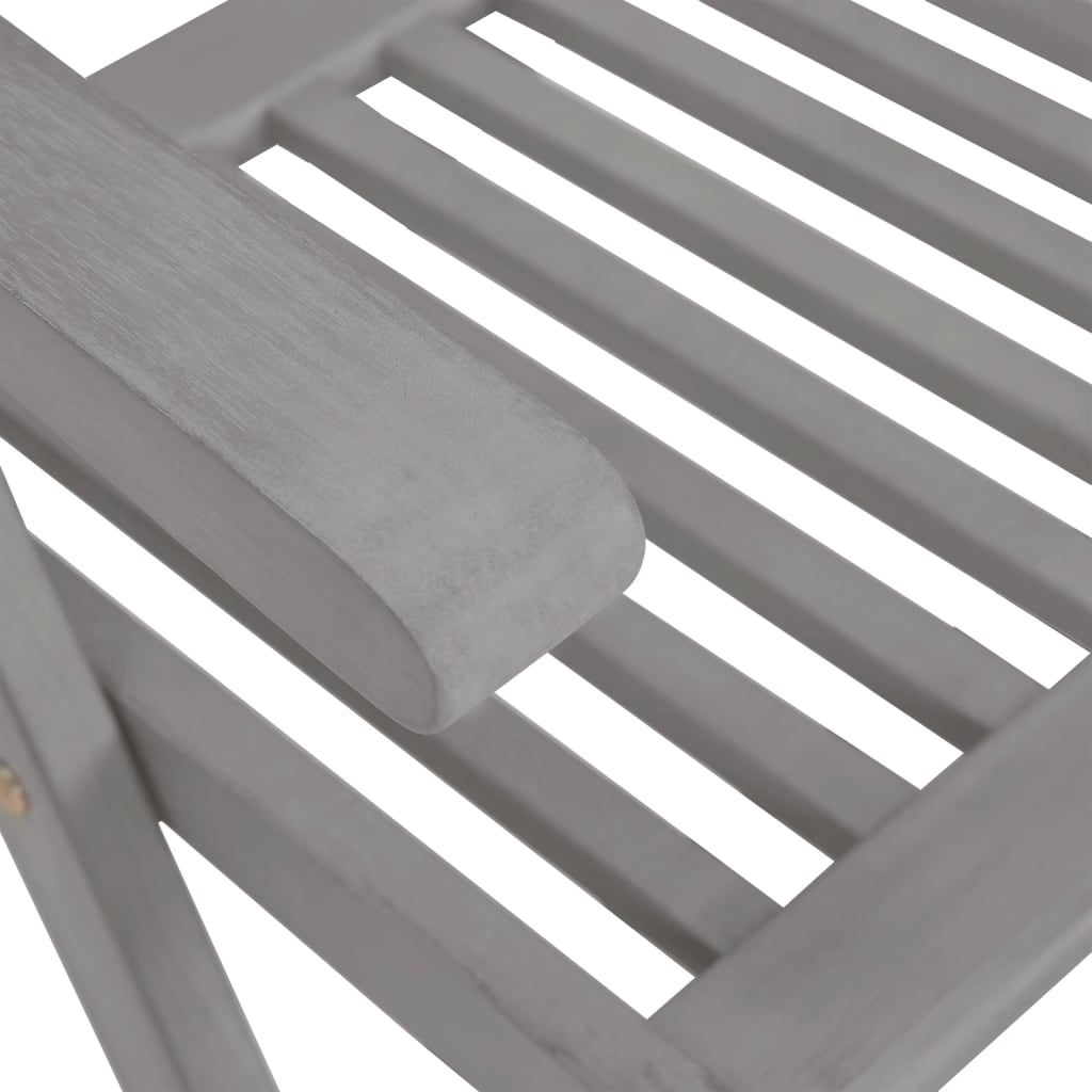 vidaXL Vrtni nastavljivi stoli 8 kosov sivi trden akacijev les