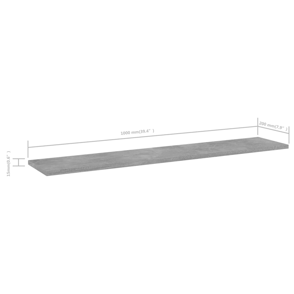 vidaXL Dodatne police za omaro 4 kosi betonsko sive 100x20x1,5 cm
