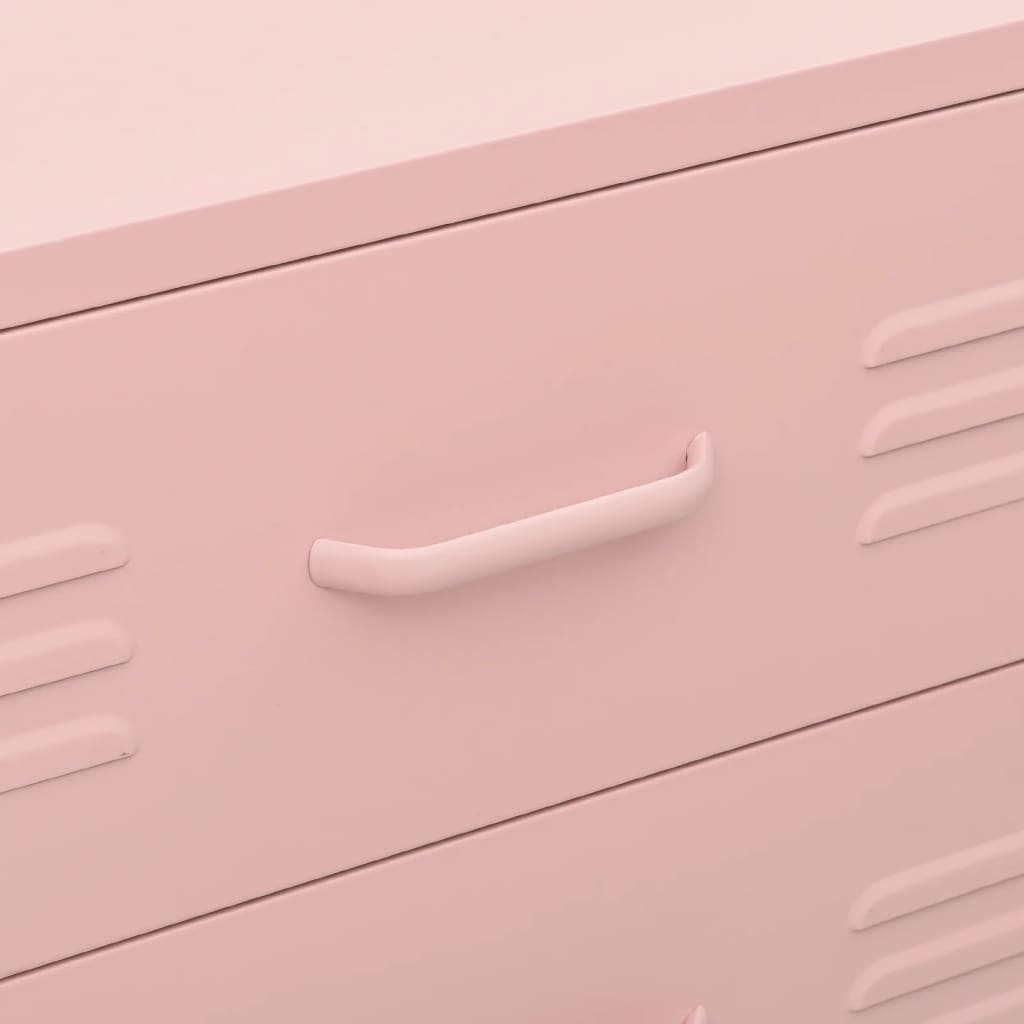 vidaXL Predalnik roza 80x35x101,5 cm jeklo
