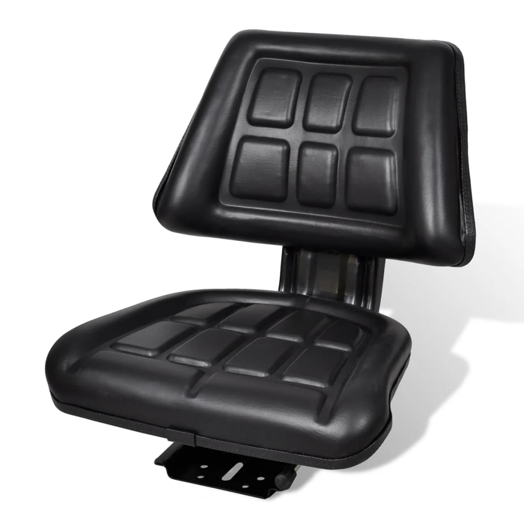 vidaXL Sedež za traktor s hrbtnim naslonjalom črne barve