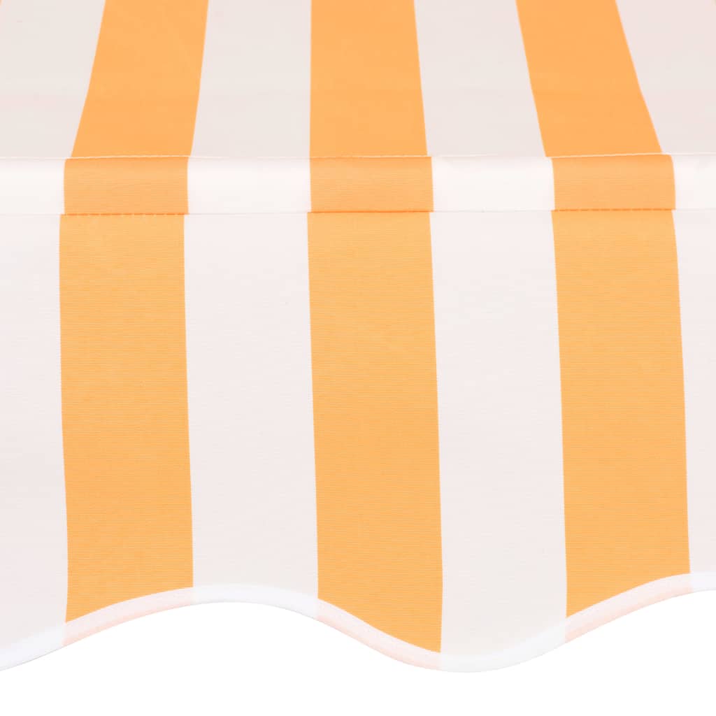 vidaXL Ročno zložljiva tenda 350 cm oranžne in bele črte