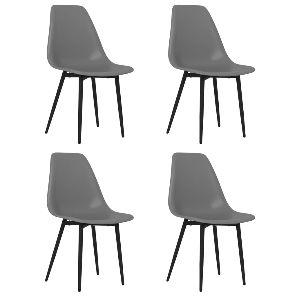vidaXL Jedilni stoli 4 kosi sive barve PP