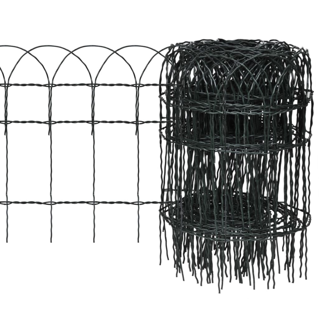 vidaXL Vrtna mejna ograja železo s prašnim premazom 25x0,4 m