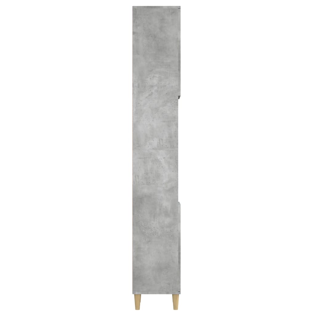 vidaXL Kopalniška omarica betonsko siva 30x30x190 cm inženirski les