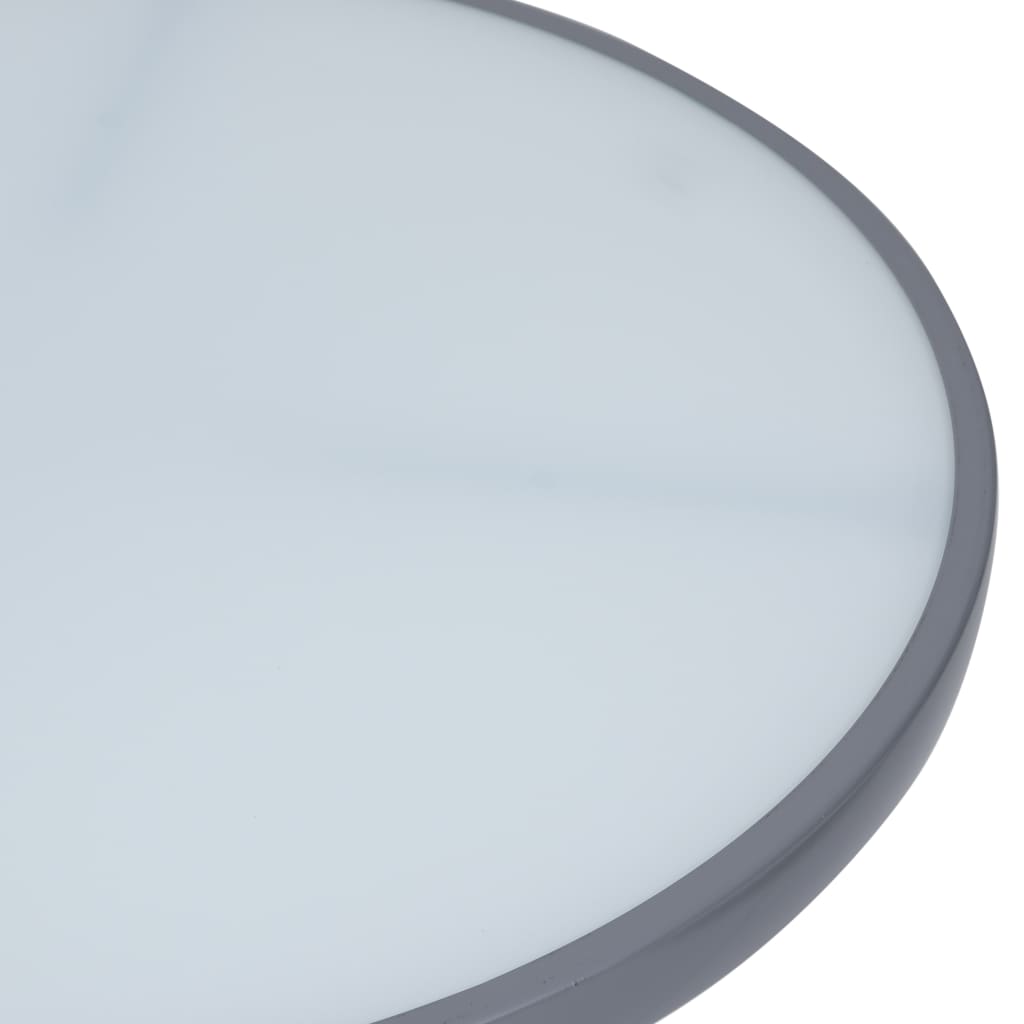 vidaXL Vrtna miza svetlo siva 80 cm jeklo in steklo