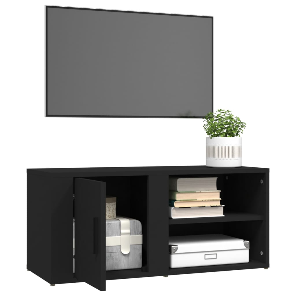 vidaXL TV omarica črna 80x31,5x36 cm inženirski les