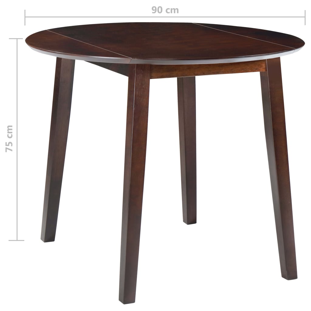 vidaXL Zložljiva jedilna miza okrogla MDF rjave barve