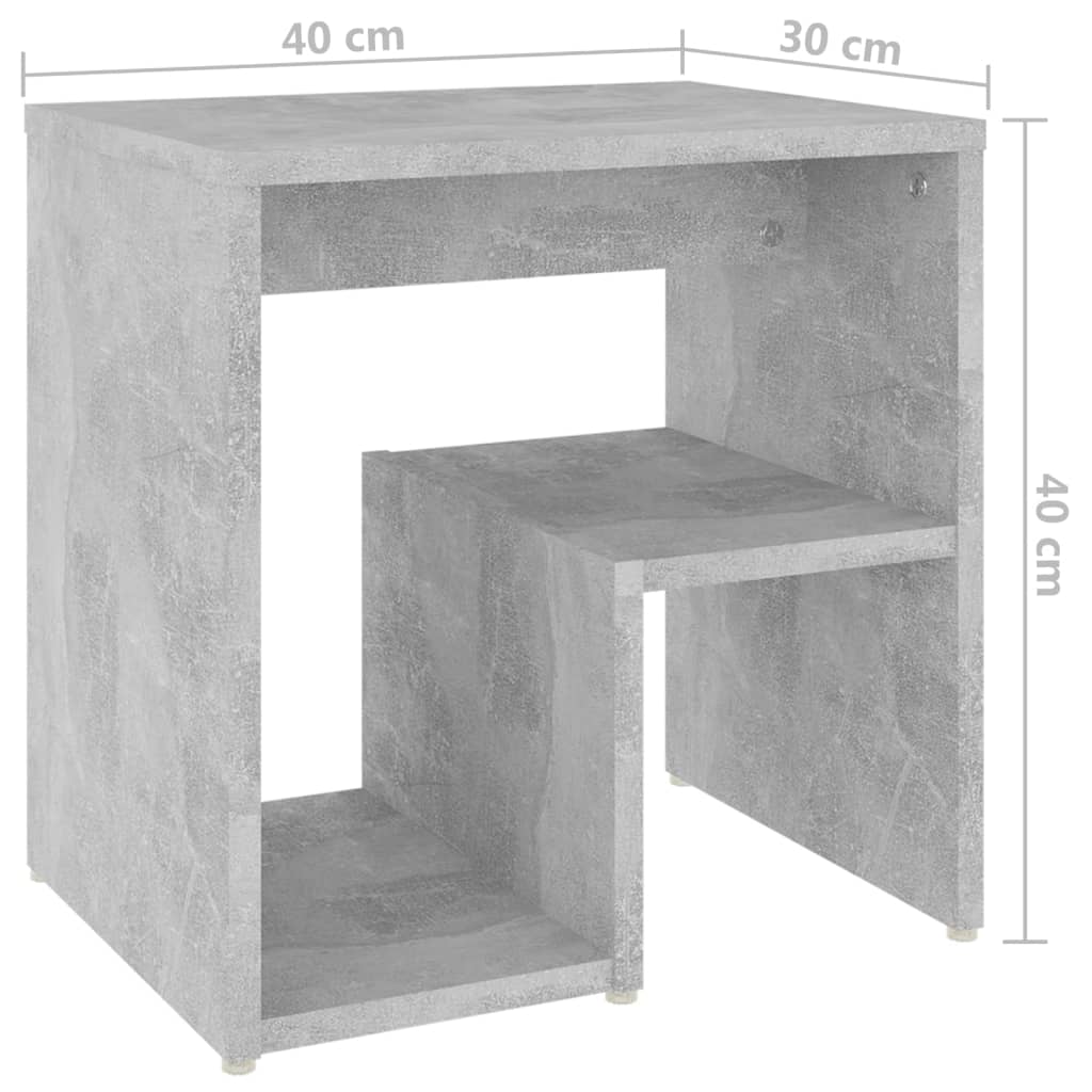vidaXL Nočna omarica 2 kosa betonsko siva 40x30x40 cm iverna plošča