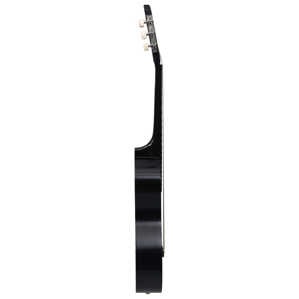 vidaXL Klasična kitara za začetnike črna 4/4 39" lipov les