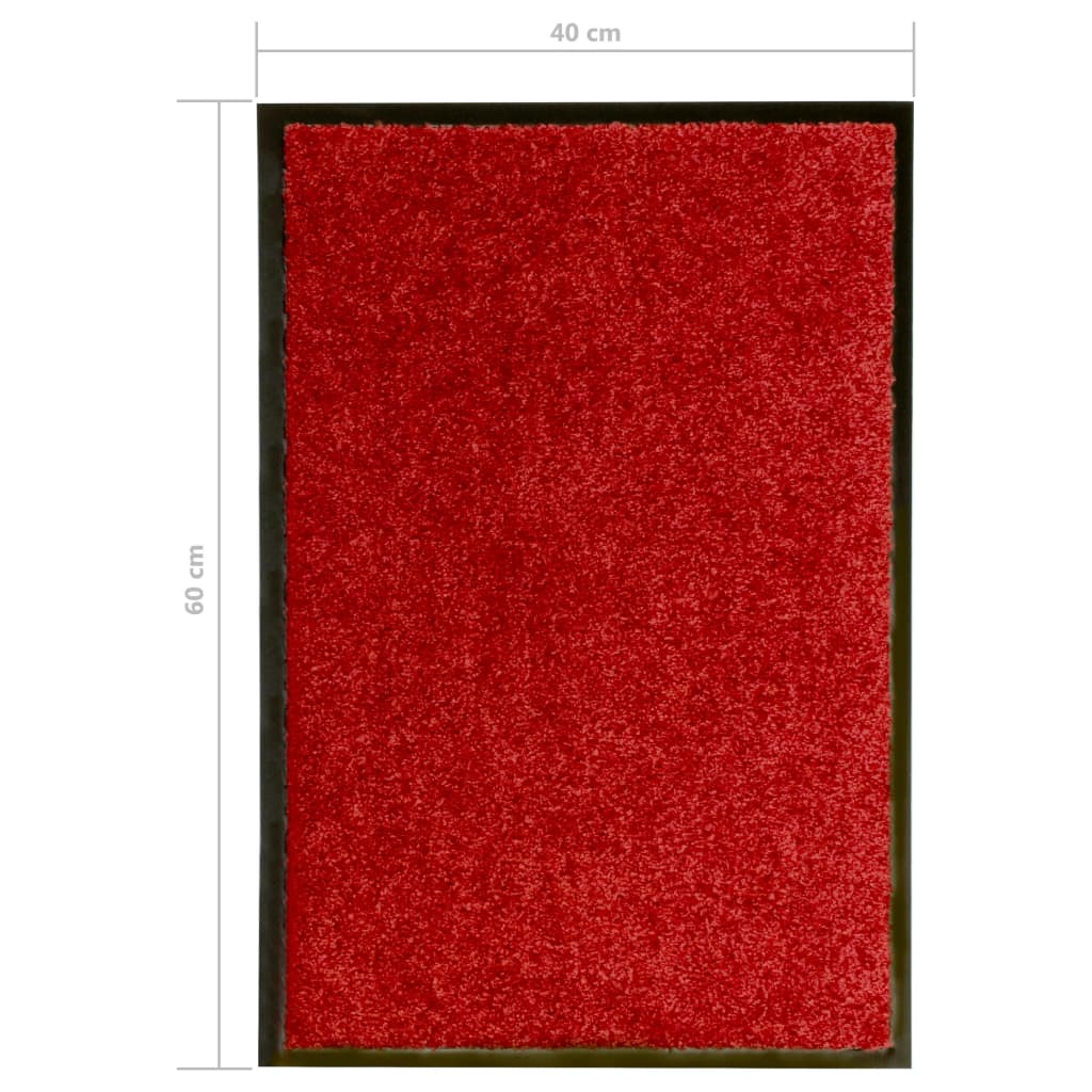 vidaXL Pralni predpražnik rdeč 40x60 cm