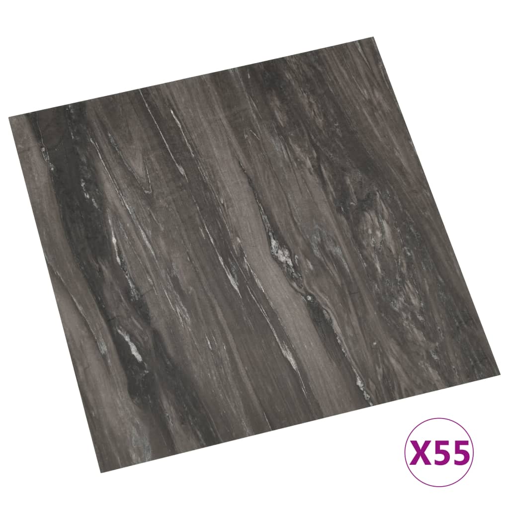 vidaXL Samolepilne talne plošče 55 kosov PVC 5,11 m² temno sive