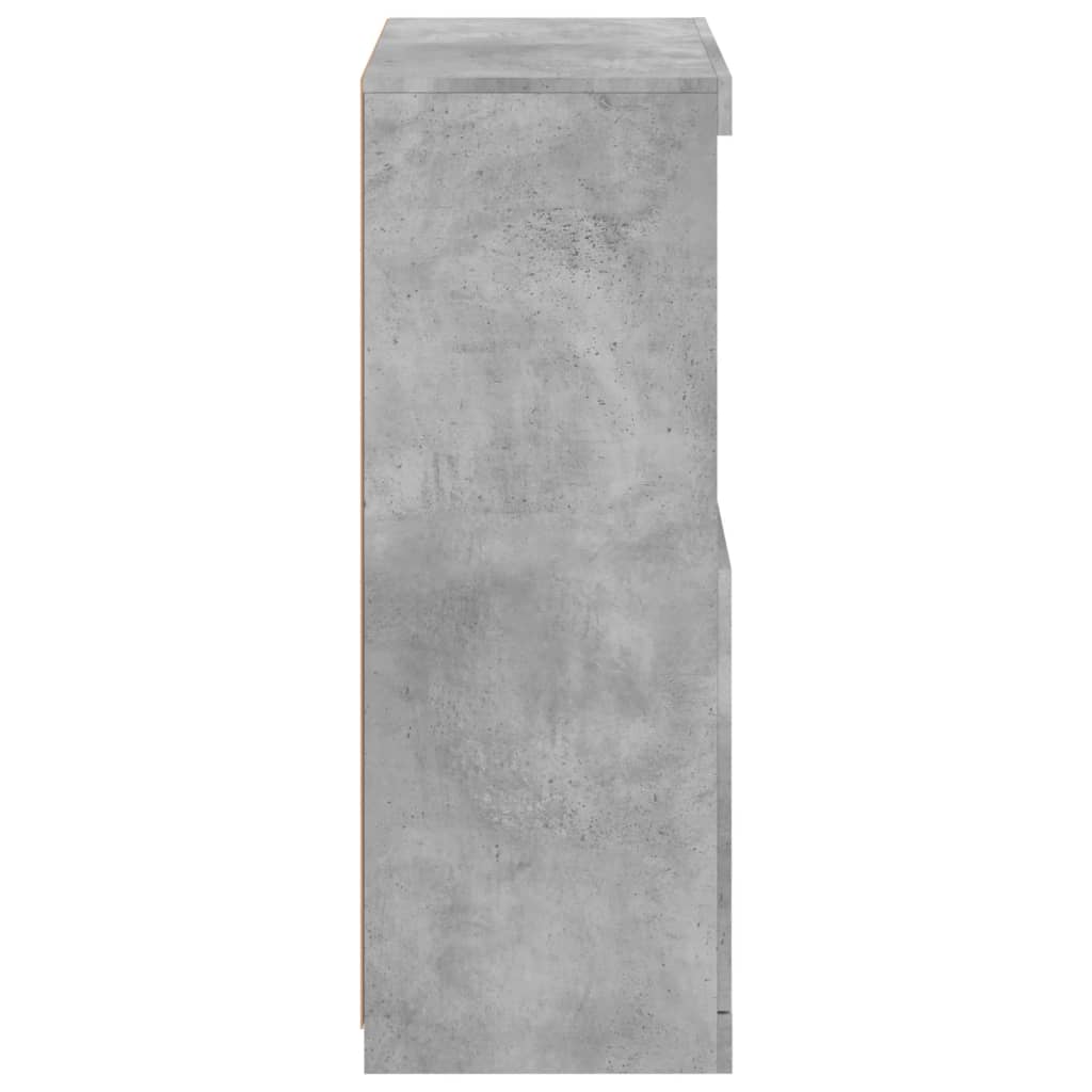 vidaXL Komoda z LED lučkami betonsko siva 60,5x37x100 cm