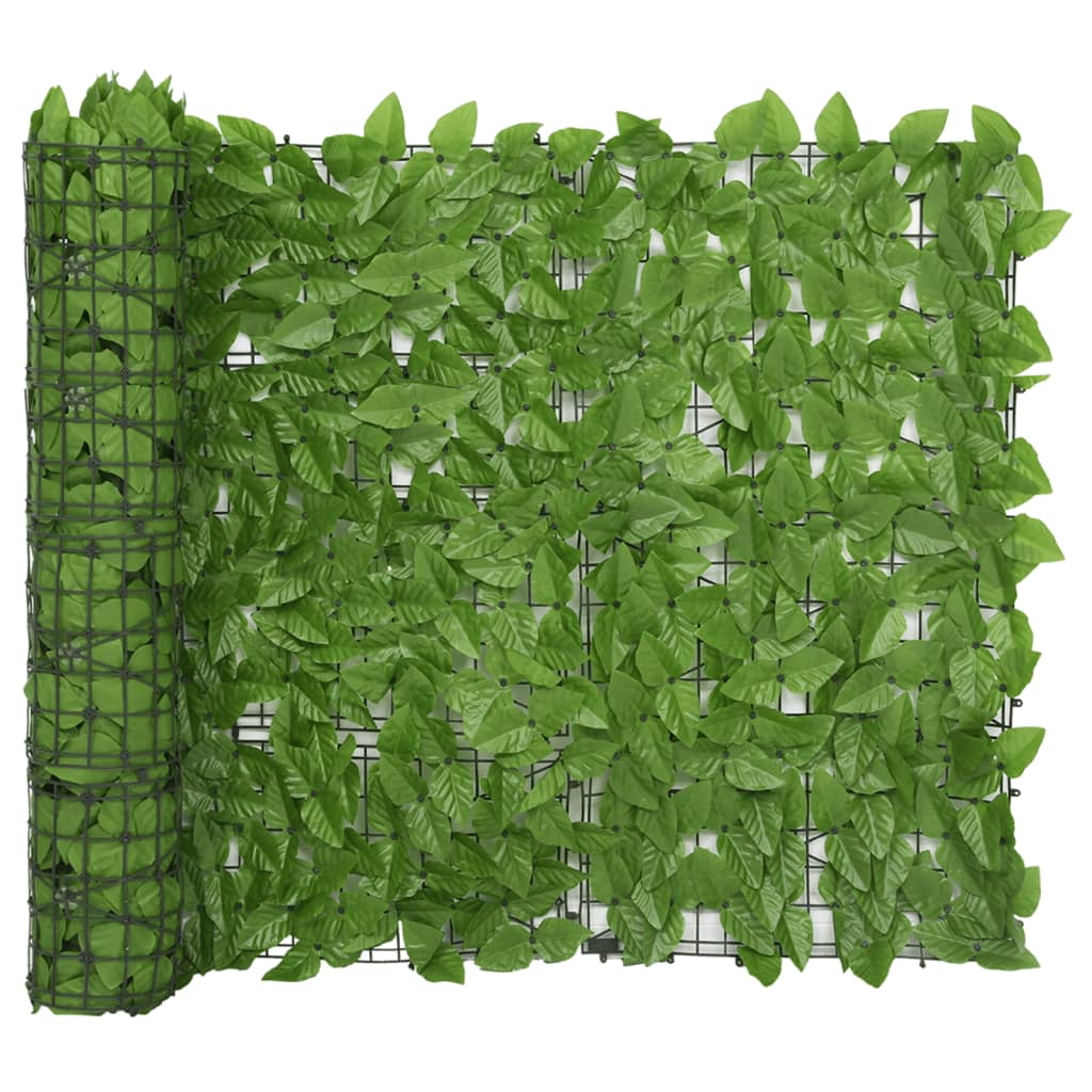 vidaXL Balkonsko platno z zelenim listjem 600x100 cm