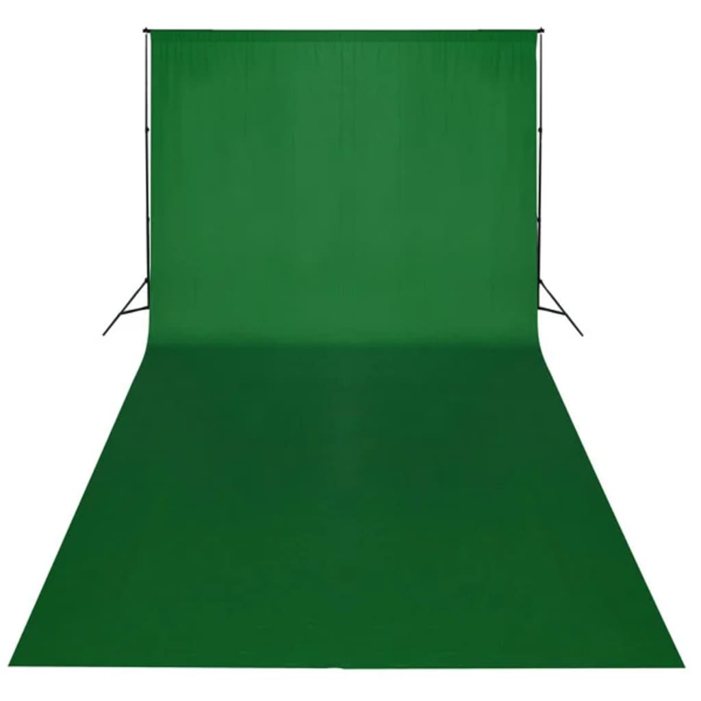 vidaXL Ozadje iz bombaža zeleno 600 x 300 cm Chroma Key
