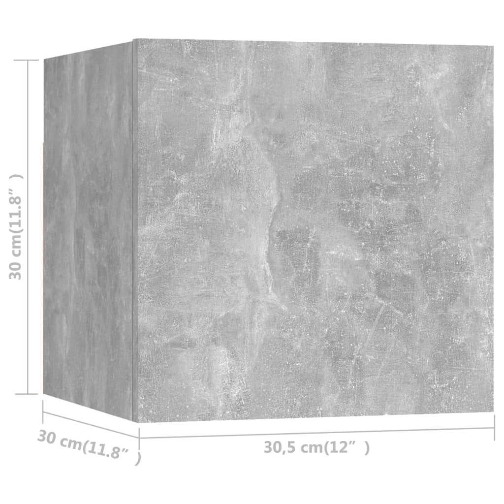 vidaXL Stenska TV omarica betonsko siva 30,5x30x30 cm