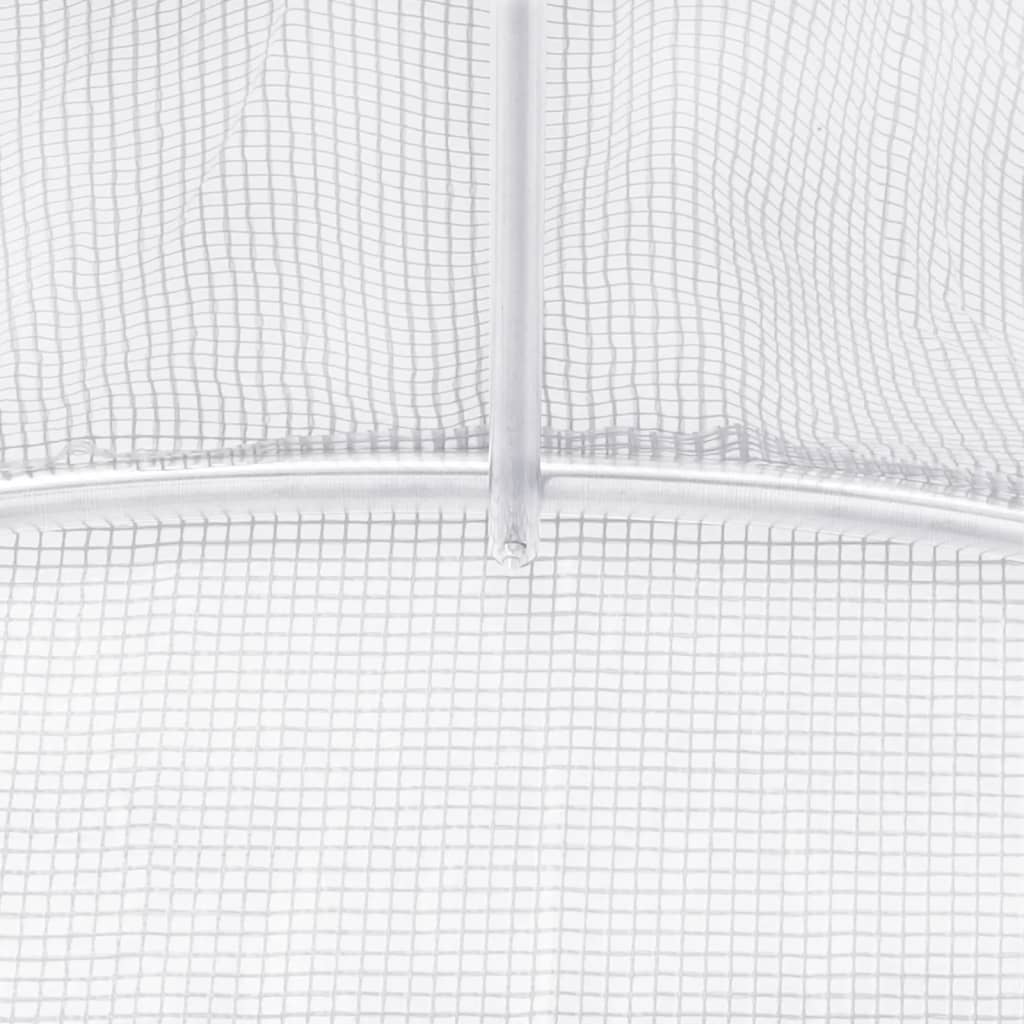 vidaXL Rastlinjak z jeklenim okvirjem bel 24 m² 6x4x2 m