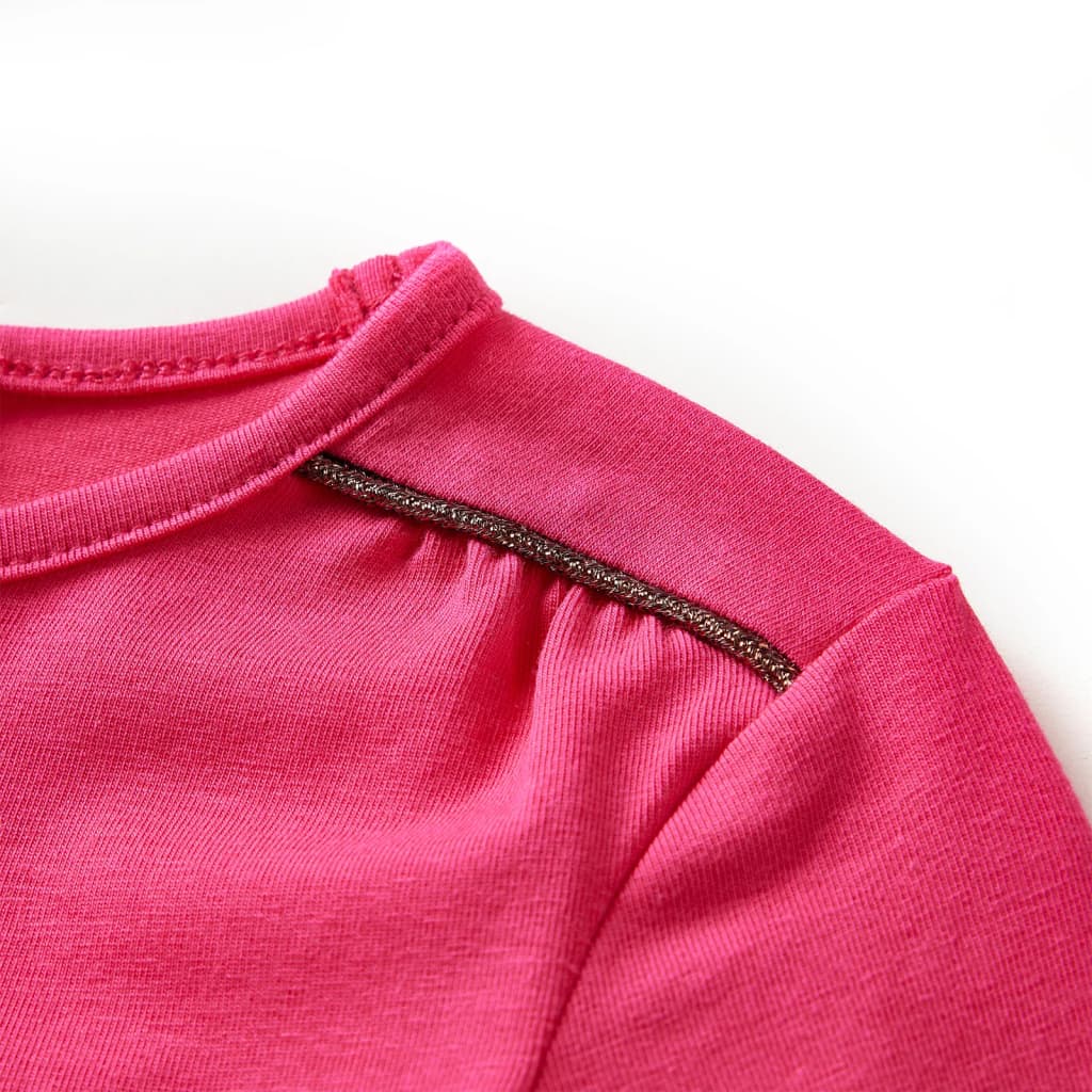 Otroška majica z dolgimi rokavi živo roza 92