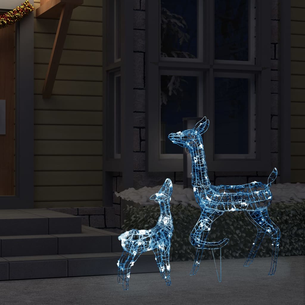 vidaXL Božična dekoracija družina jelenov 160 hladno belih LED lučk