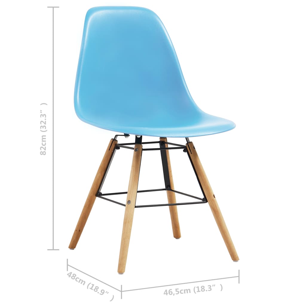 vidaXL Jedilni stoli 4 kosi modra plastika
