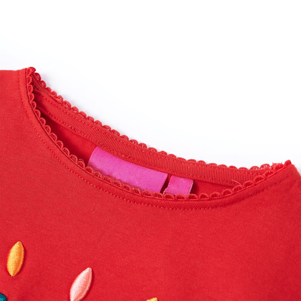 Otroška majica z dolgimi rokavi rdeča 92