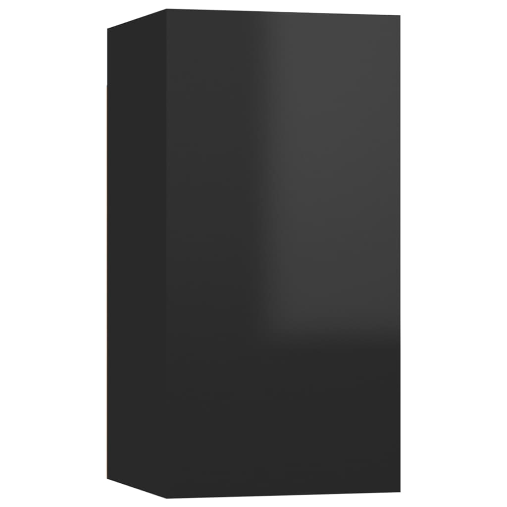 vidaXL TV omarice 4 kosi visok sijaj črne 30,5x30x60 cm iverna plošča