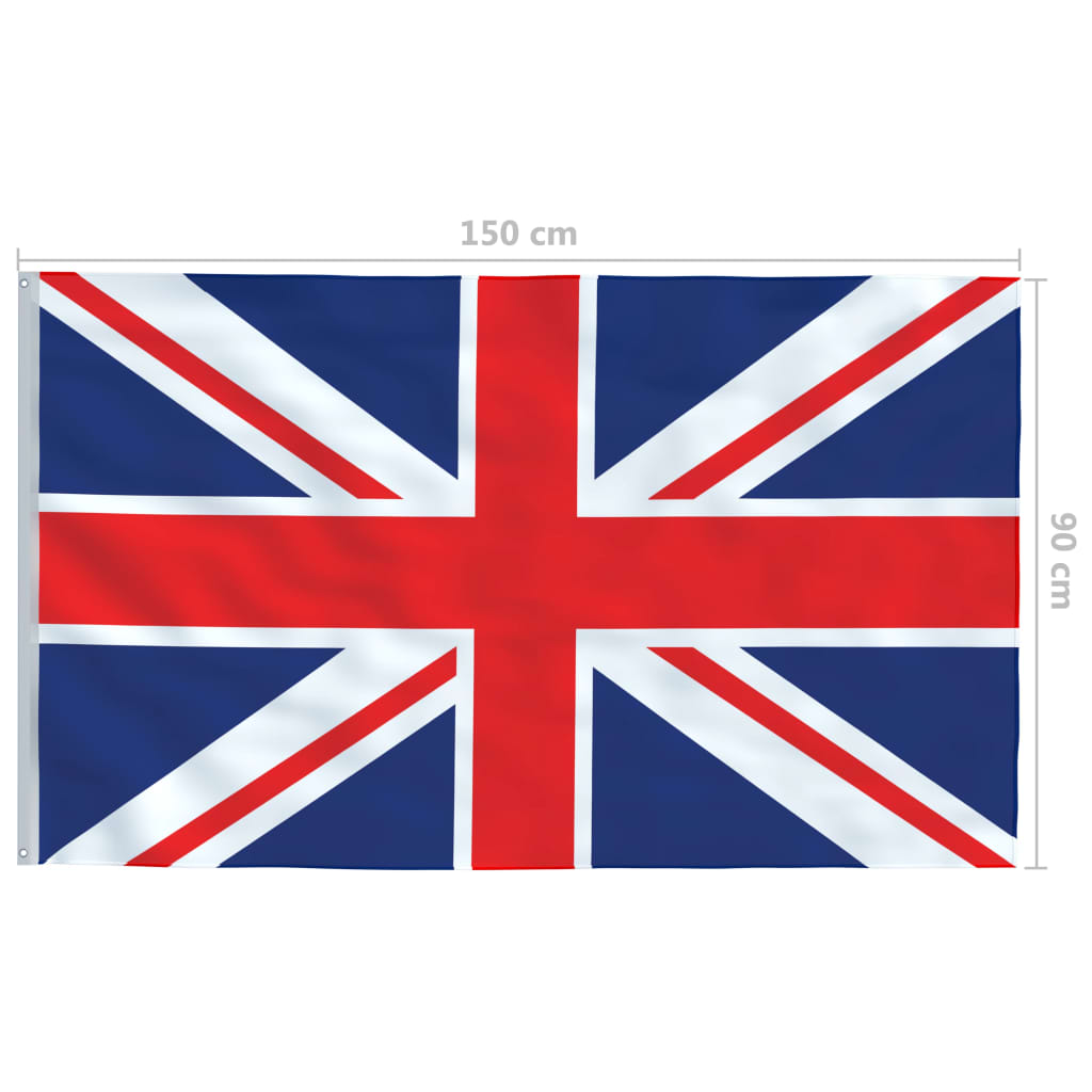 vidaXL Zastava Velike Britanije 90x150 cm