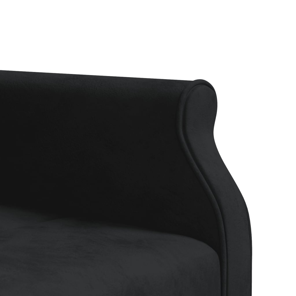 vidaXL Raztegljiv kavč L oblike črn 271x140x70 cm žamet