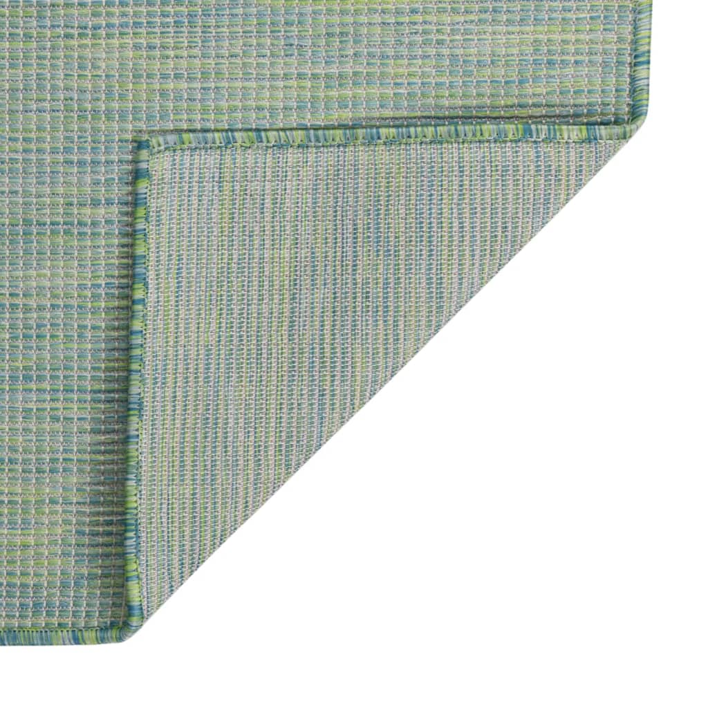 vidaXL Zunanja preproga ploščato tkanje 80x150 cm turkizna