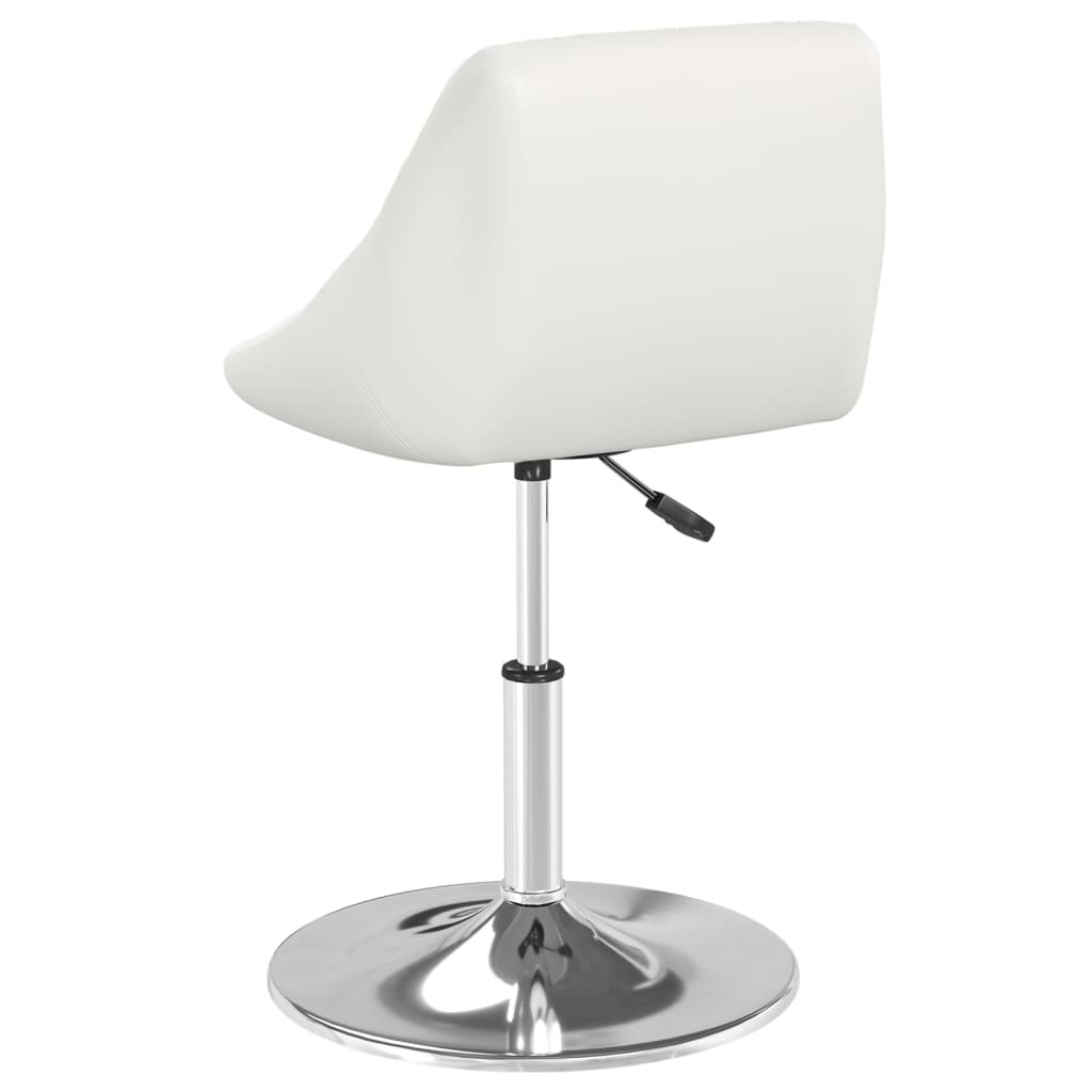 vidaXL Barski stolček belo umetno usnje