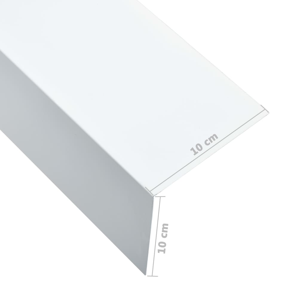 vidaXL Kotne plošče L-oblike 90° 5 kosov bele 170 cm 100x100 mm
