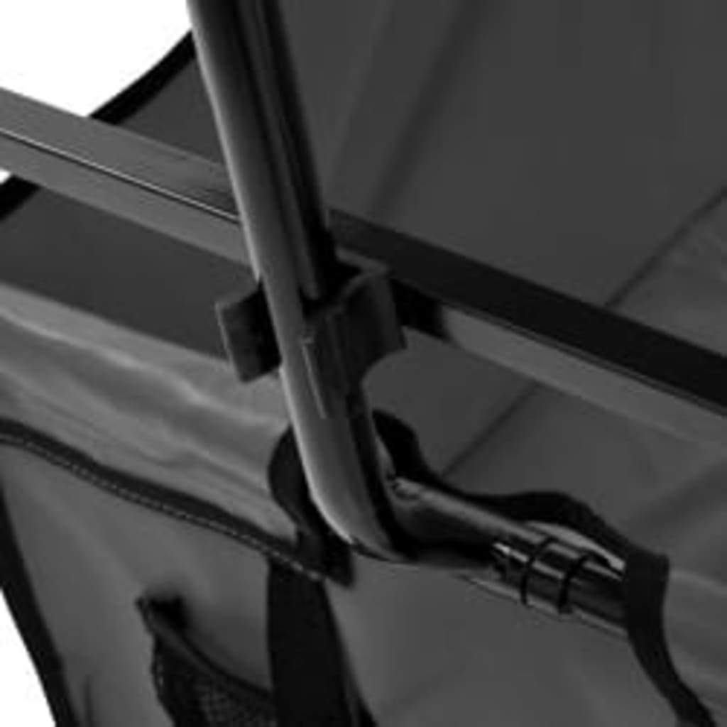 vidaXL Zložljiv ročni voziček s streho jeklen siv
