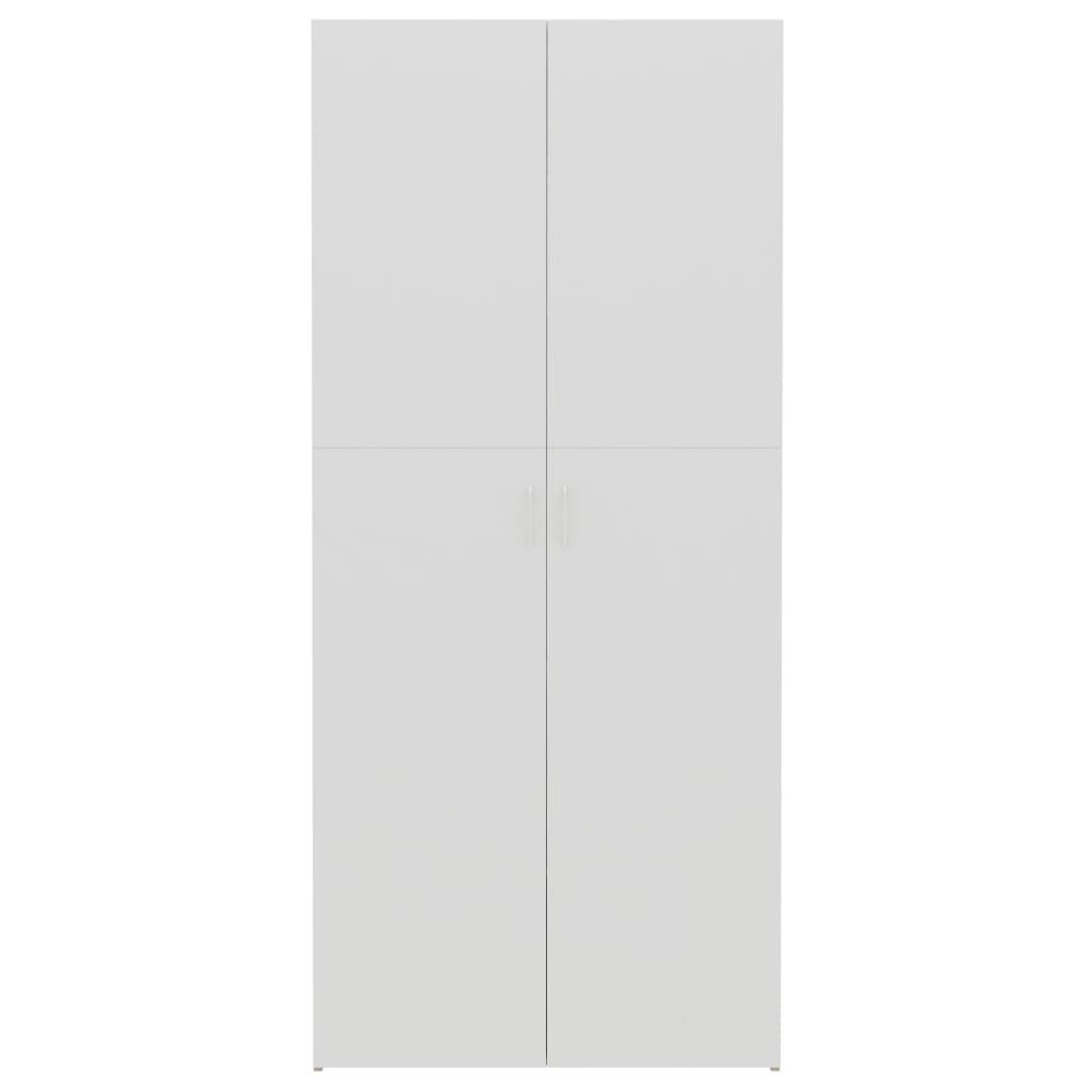 vidaXL Omara za čevlje bela in sonoma 80x35,5x180 cm iverna plošča