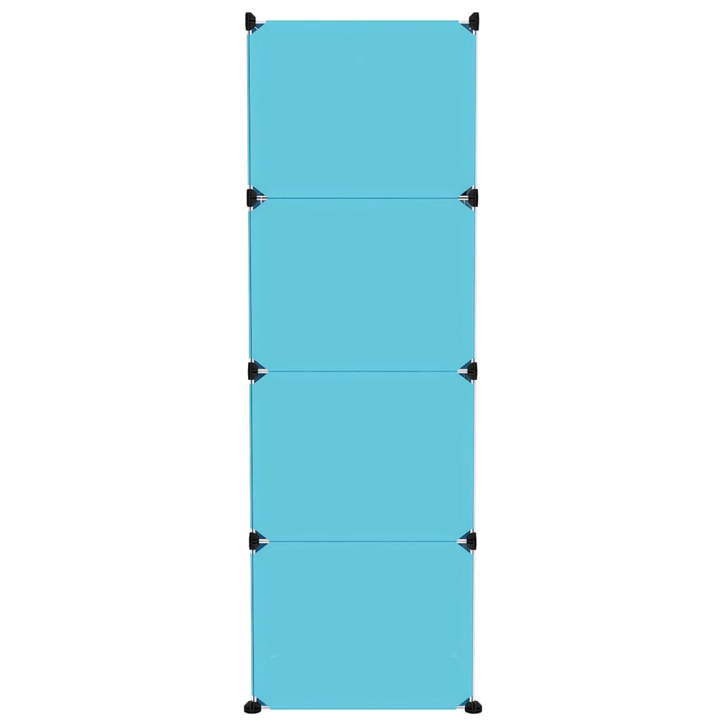 vidaXL Kockasta omarica za otroke z 12 kockami modra PP