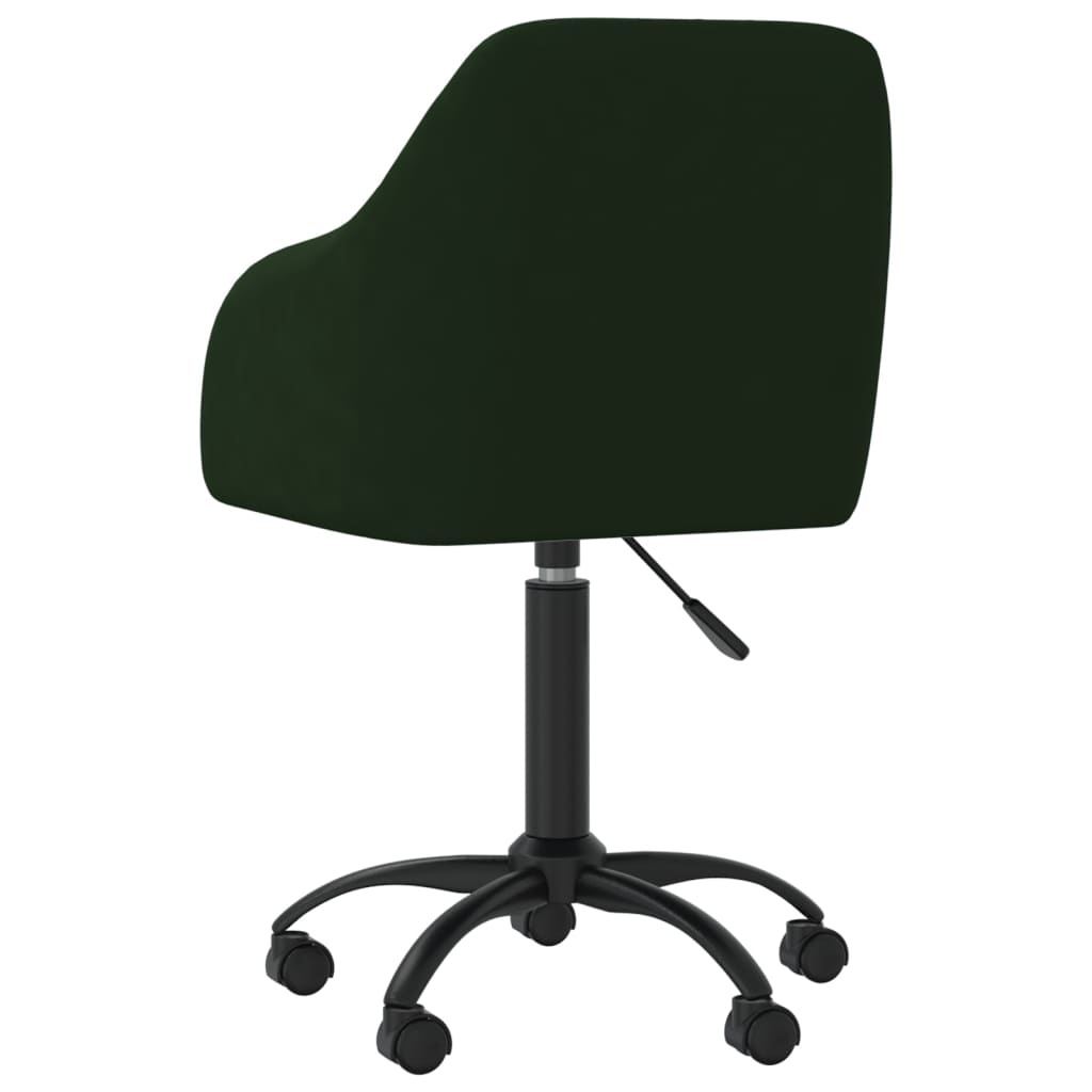 vidaXL Vrtljiv pisarniški stol temno zelen žamet