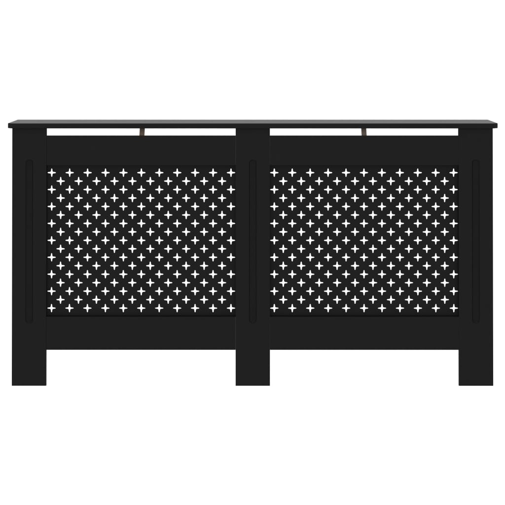 vidaXL Pokrov za radiator črn 152x19x81,5 cm mediapan
