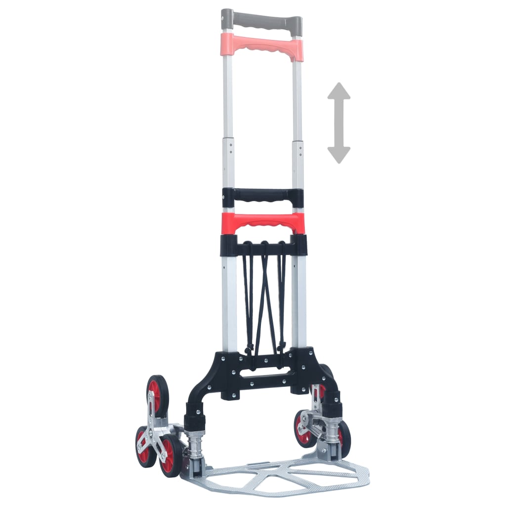 vidaXL Zložljiv transportni voziček za stopnice 70 kg aluminij srebrn