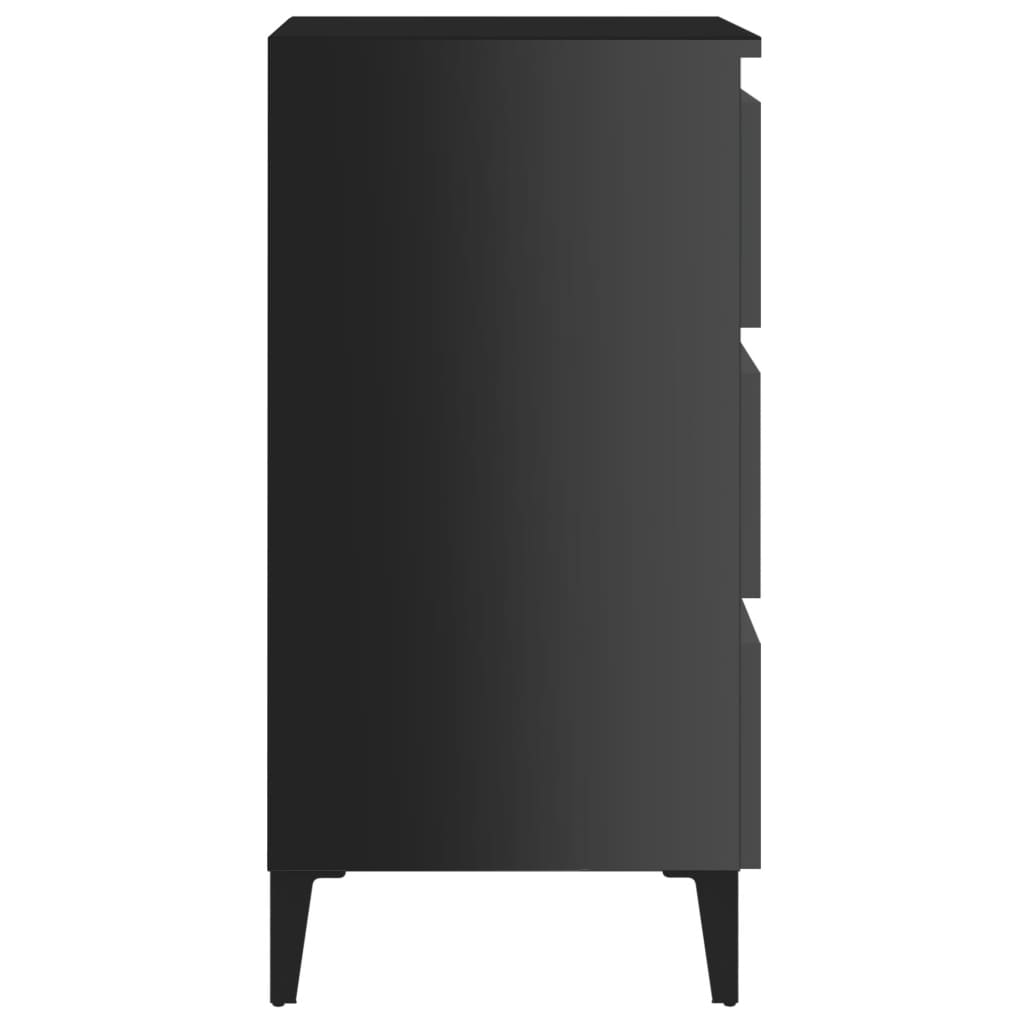 vidaXL Nočna omarica z nogami 2 kosa visok sijaj črna 40x35x69 cm