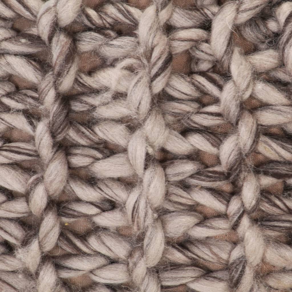 vidaXL Ročno pleteni tabure svetlo siv 50x35 cm tkanina videz volne