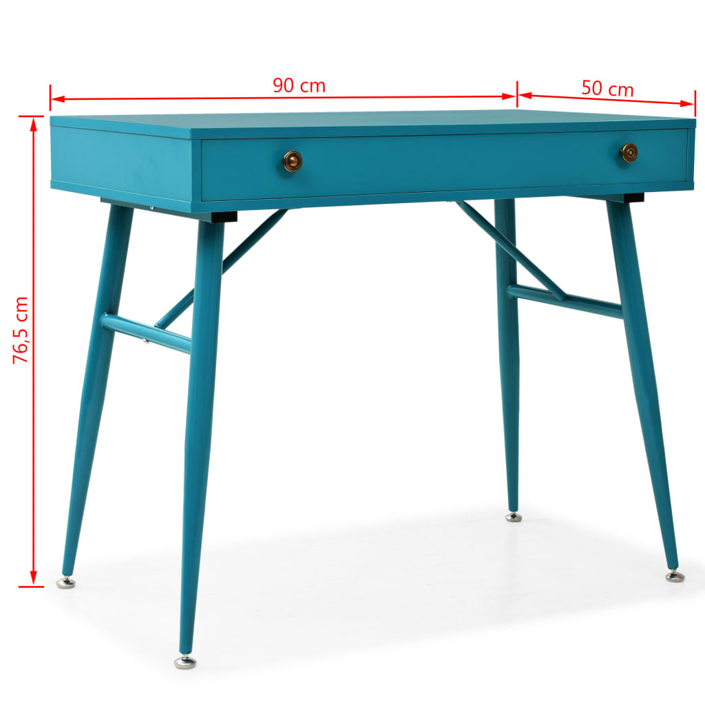 vidaXL Pisalna miza s predalom 90x50x76,5 cm antično zelena