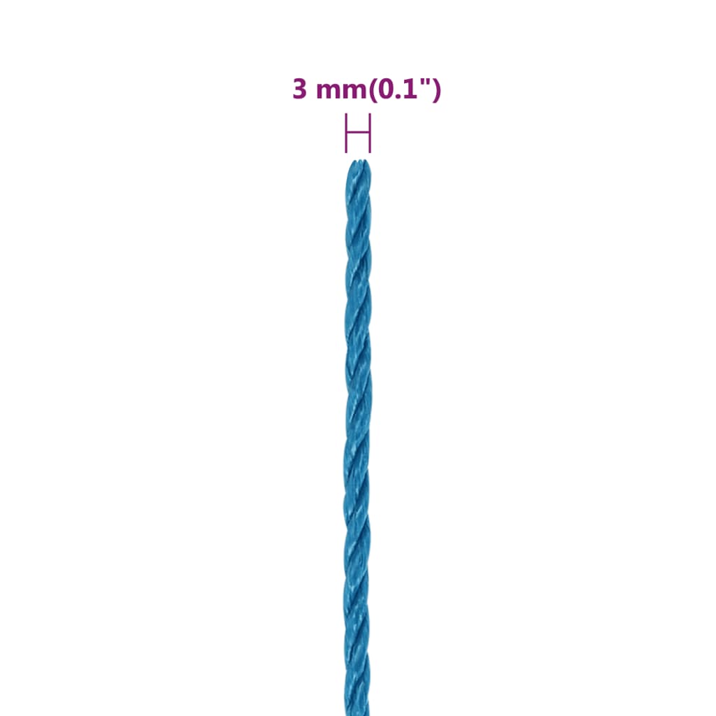 vidaXL Delovna vrv moder 3 mm 25 m polipropilen