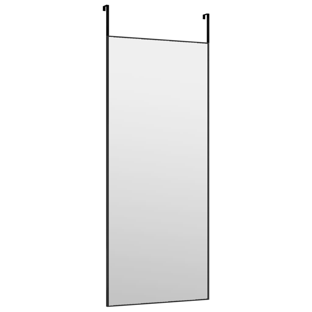 vidaXL Ogledalo za vrata črno 40x100 cm steklo in aluminij