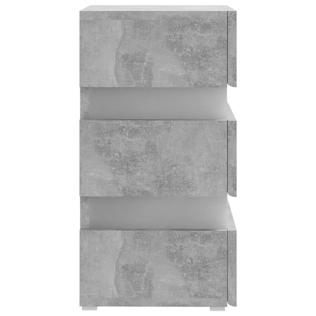 vidaXL LED nočna omarica betonsko siva 45x35x67 cm iverna plošča