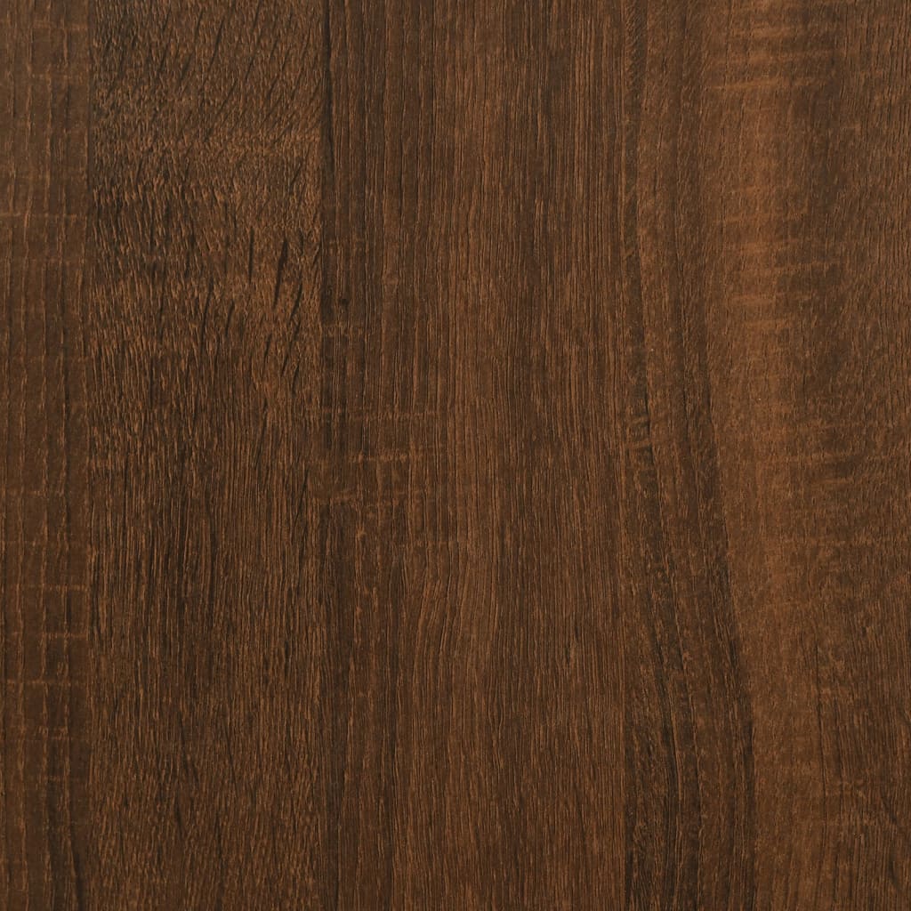 vidaXL Nočna omarica s kovinskimi nogami rjavi hrast 40x35x50 cm