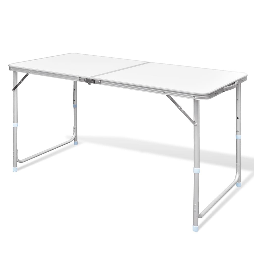 Zložljiva aluminijasta miza za kamp. z nastavljivo višino 120 x 60 cm