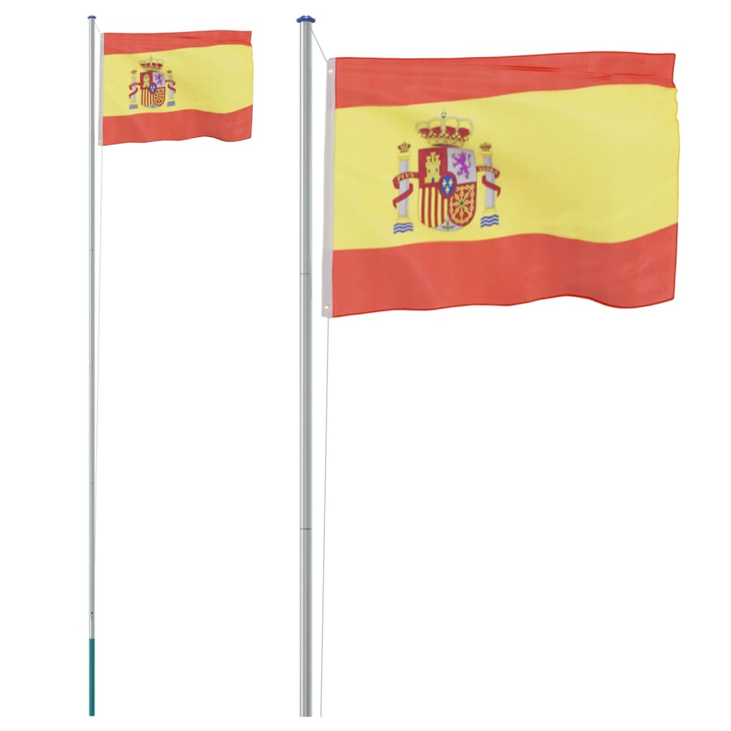vidaXL Španska zastava in drog 6,23 m aluminij