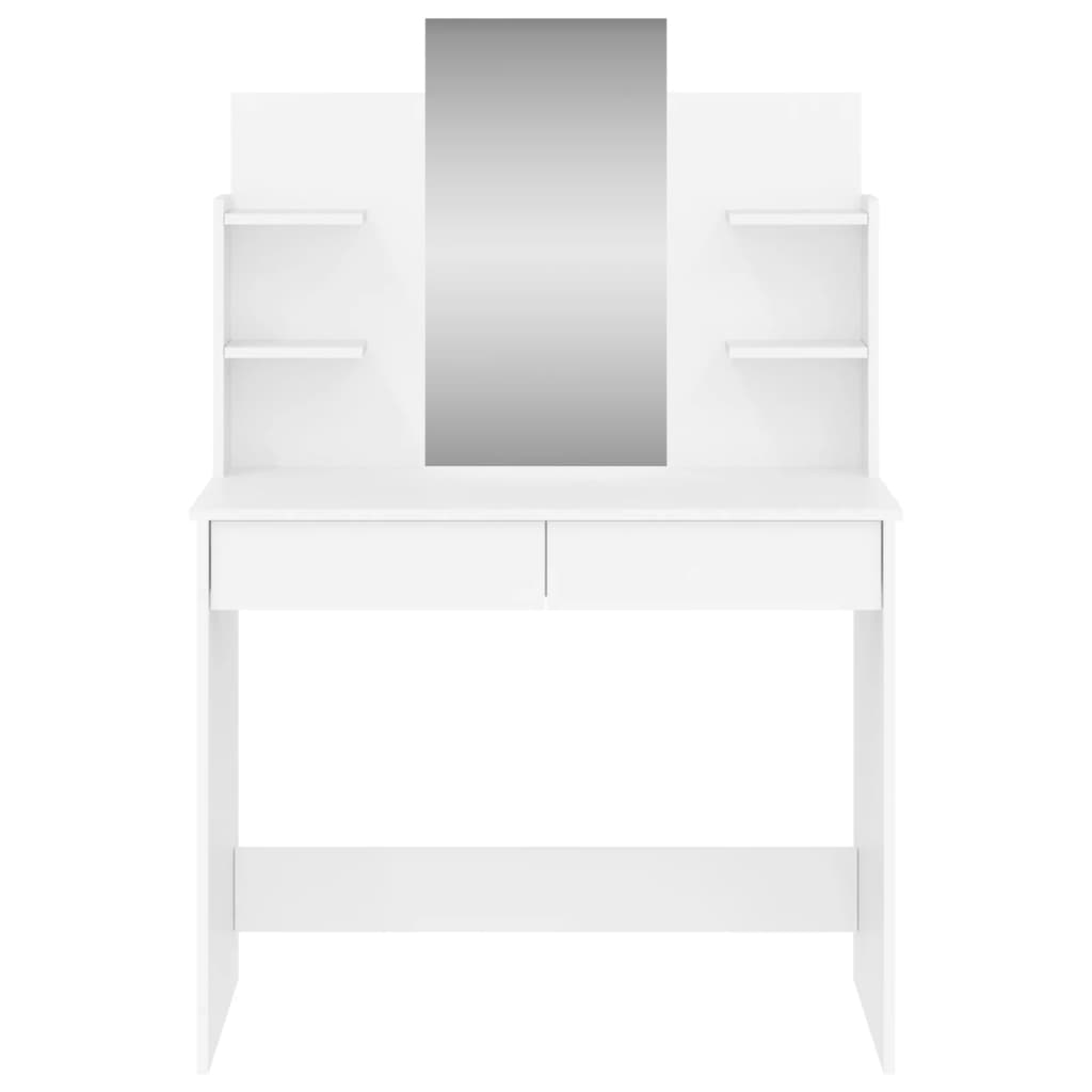 vidaXL Toaletna mizica z ogledalom bela 96x39x142 cm