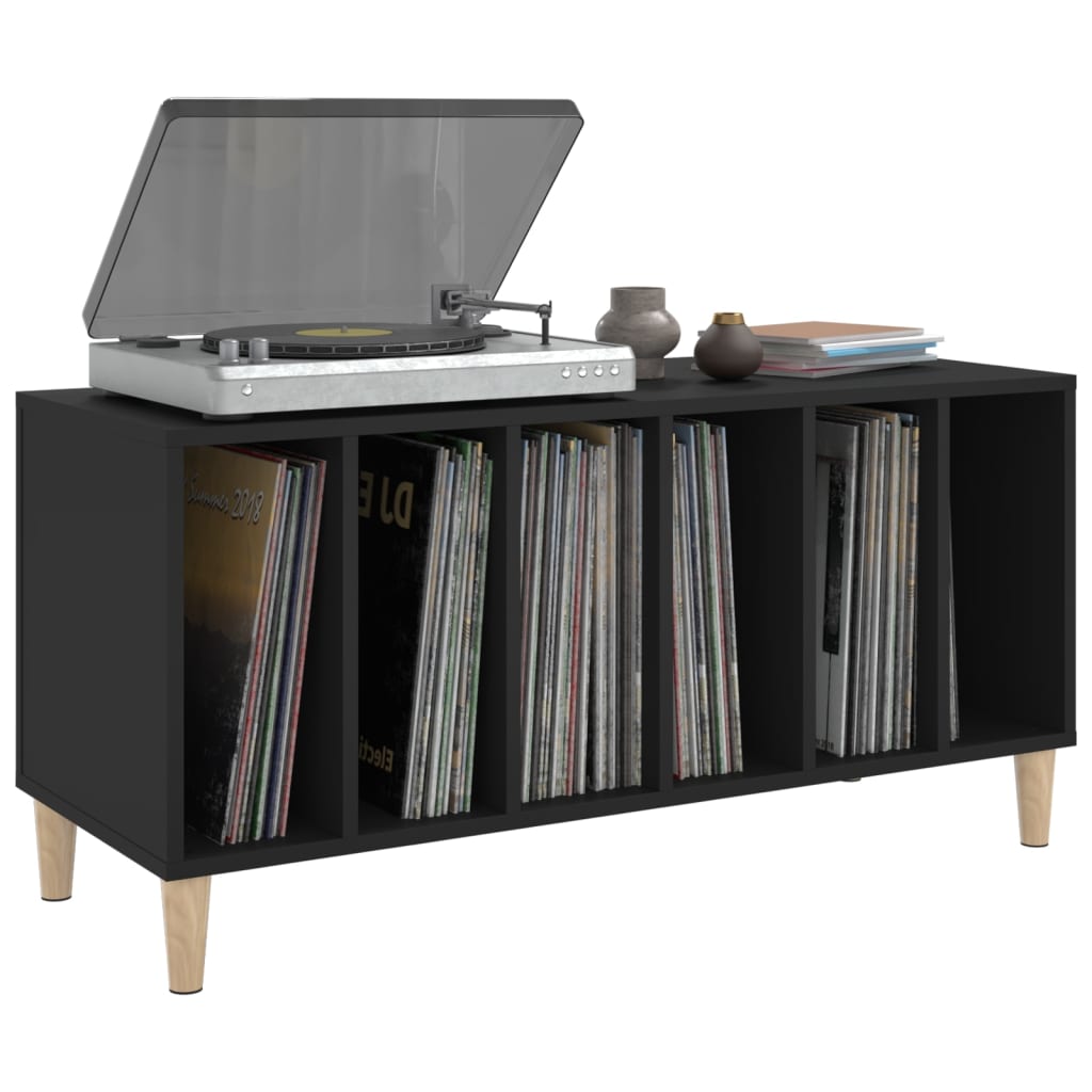 vidaXL Omarica za gramofonske plošče črna 100x38x48 cm inženirski les