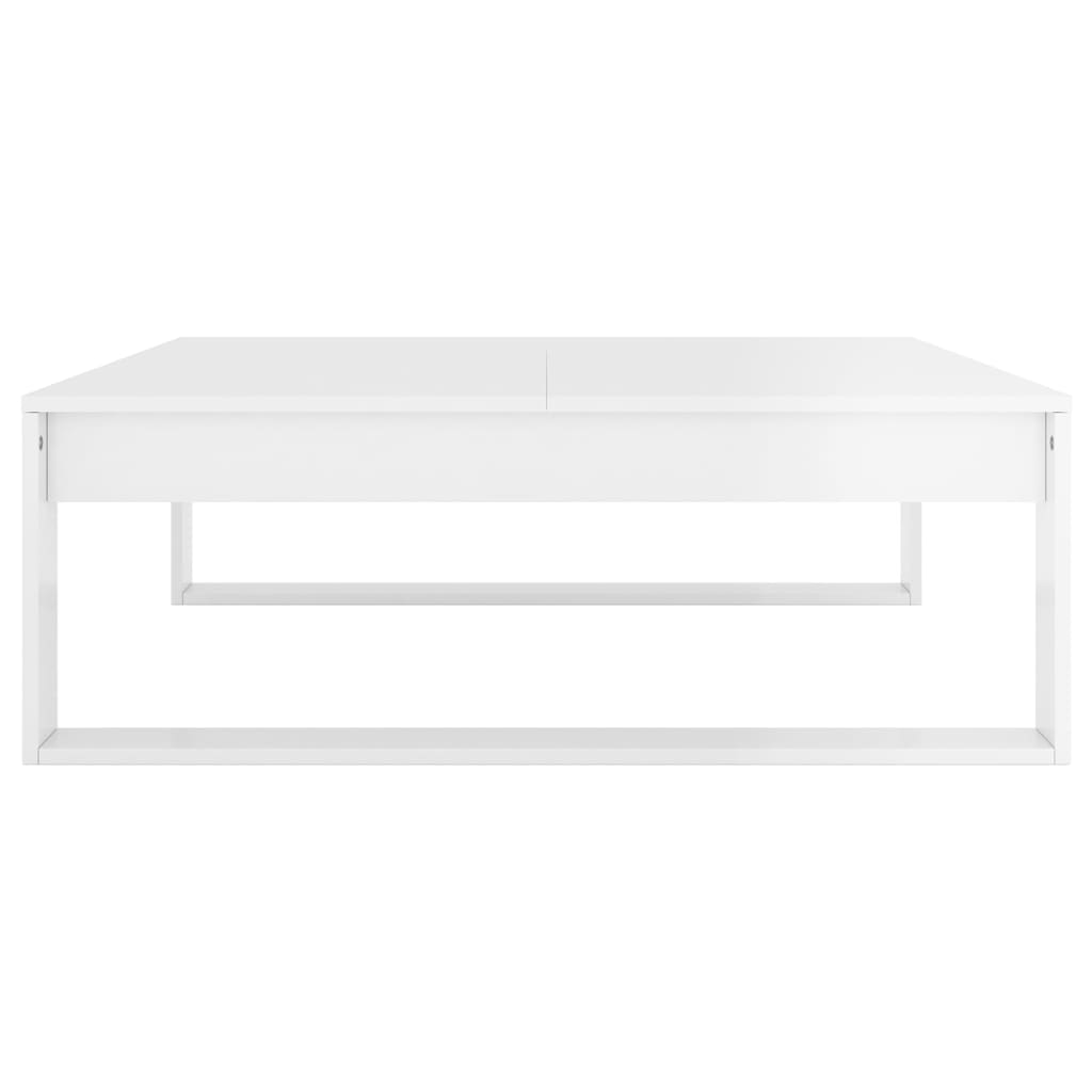 vidaXL Klubska mizica visok sijaj bela 100x100x35 cm iverna plošča
