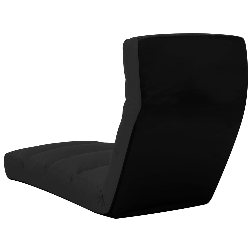 vidaXL Zložljiv stol / blazina črno umetno usnje
