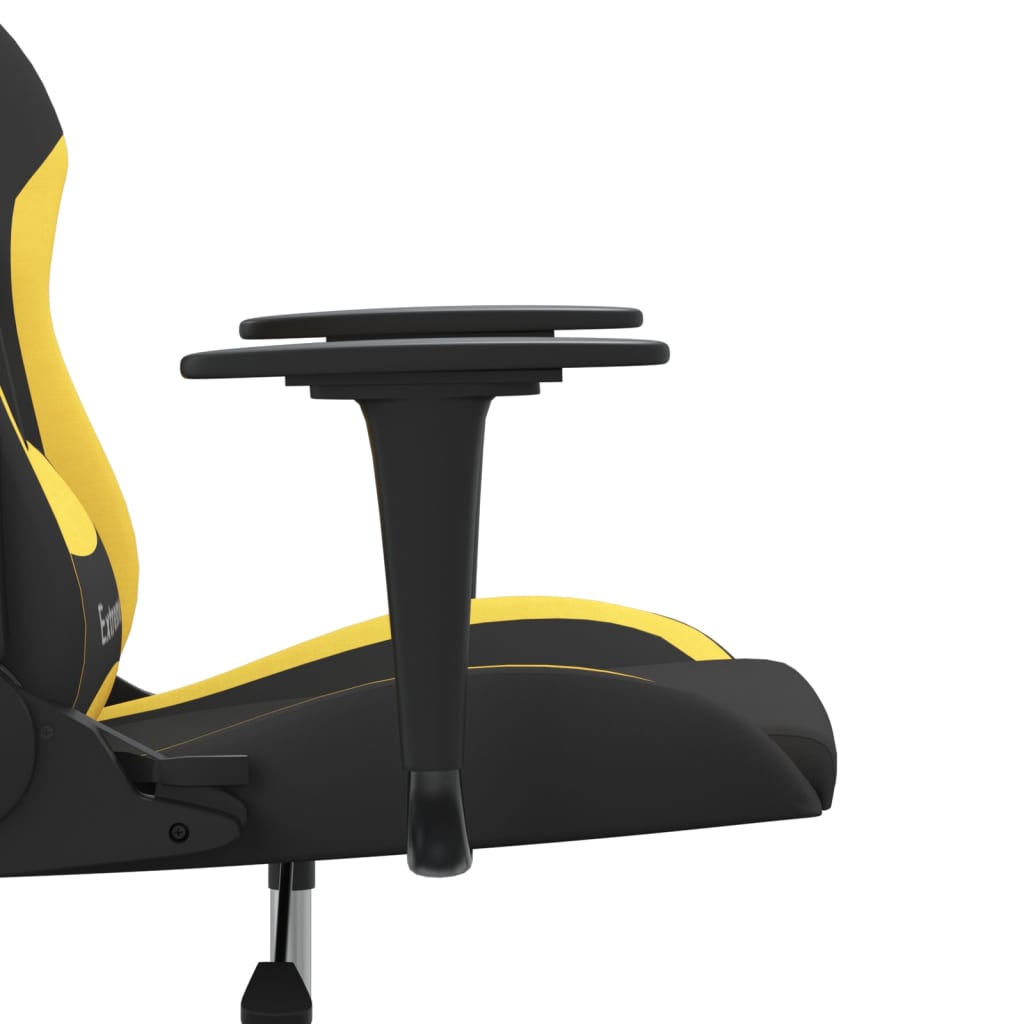 vidaXL Masažni gaming stol črno in rumeno blago